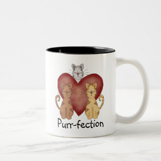Caneca De Café Em Dois Tons Gatos Camisetas de Purr-fecção e presentes