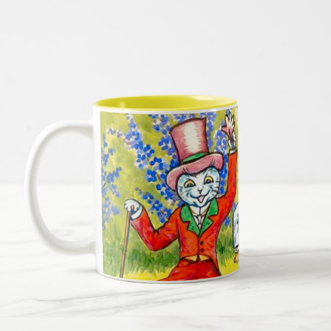 Caneca De Café Em Dois Tons Gatos Dançantes (Esquerda)