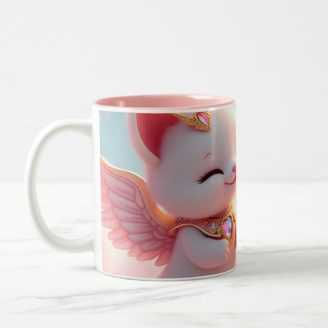 Caneca De Café Em Dois Tons Gatos De Amor (Esquerda)