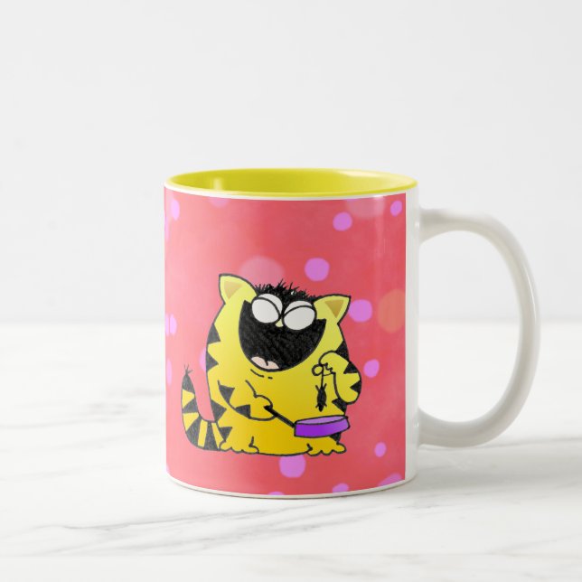 Caneca De Café Em Dois Tons Gatos de LOL (Direita)
