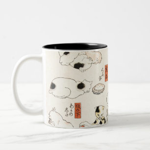 Caneca De Café Em Dois Tons Gatos de Utagawa Kuniyoshi