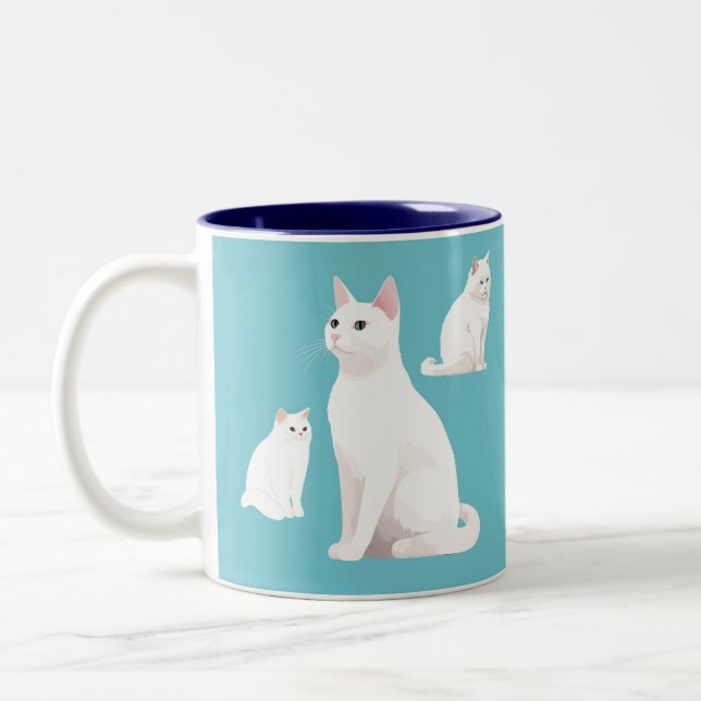 Caneca De Café Em Dois Tons Gatos Discretos (Esquerda)