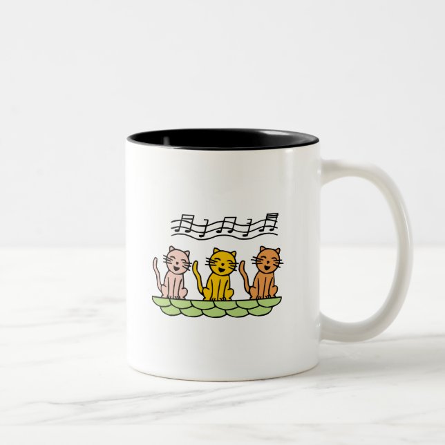 Caneca De Café Em Dois Tons Gatos do canto camiseta e presentes (Direita)