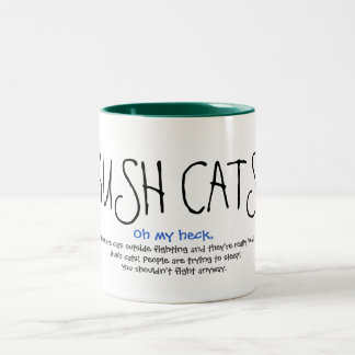 Caneca De Café Em Dois Tons GATOS DO HUSH! A caneca!
