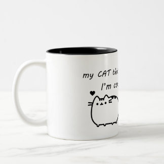Caneca De Café Em Dois Tons Gatos engraçados