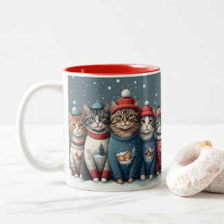 Caneca De Café Em Dois Tons Gatos Festivos Puramente Festivos De Mug De Dois T