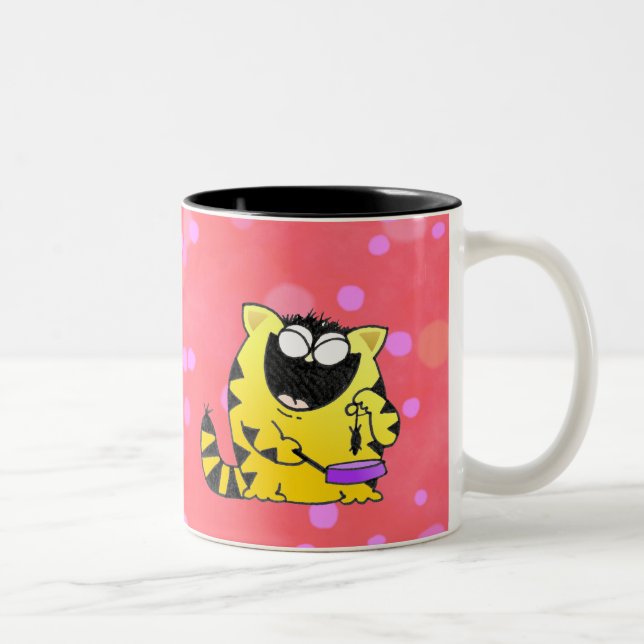 Caneca De Café Em Dois Tons Gatos LOL (Direita)