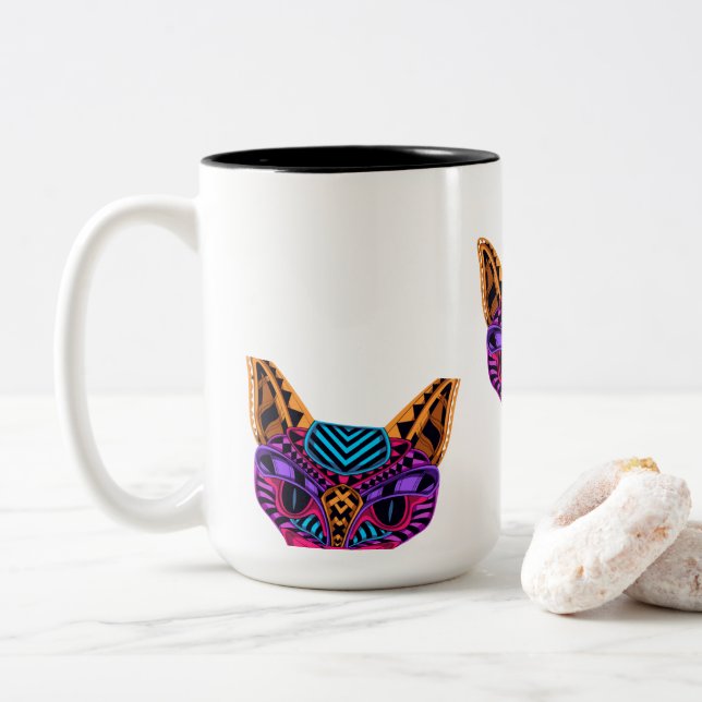 Caneca De Café Em Dois Tons Gatos são pura felicidade (Com Donut)