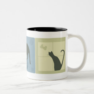 Caneca De Café Em Dois Tons Gatos sonhadores