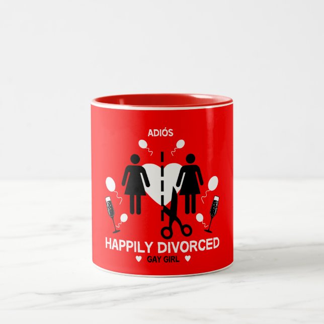 Caneca De Café Em Dois Tons Gay Girl Divorce Survivor Mug (Centro)