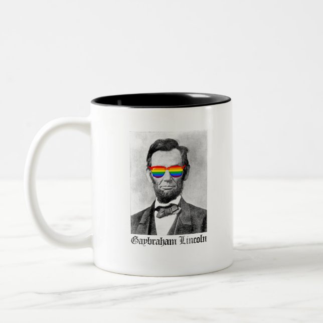 Caneca De Café Em Dois Tons Gaybraham Lincoln Pride (Esquerda)