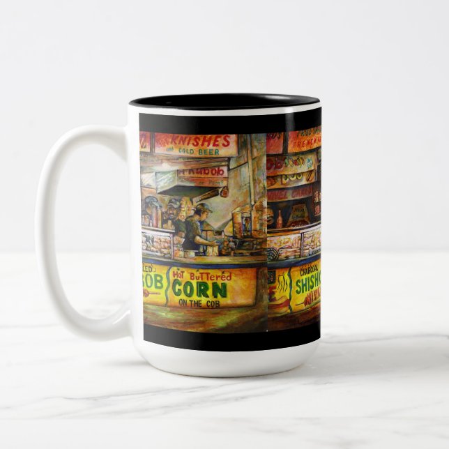 Caneca De Café Em Dois Tons Gaye Elise Beda, elegante, artística, Coney Island (Esquerda)