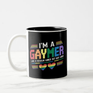 Caneca De Café Em Dois Tons Gaymer como um jogador regular, mas jogador muito 