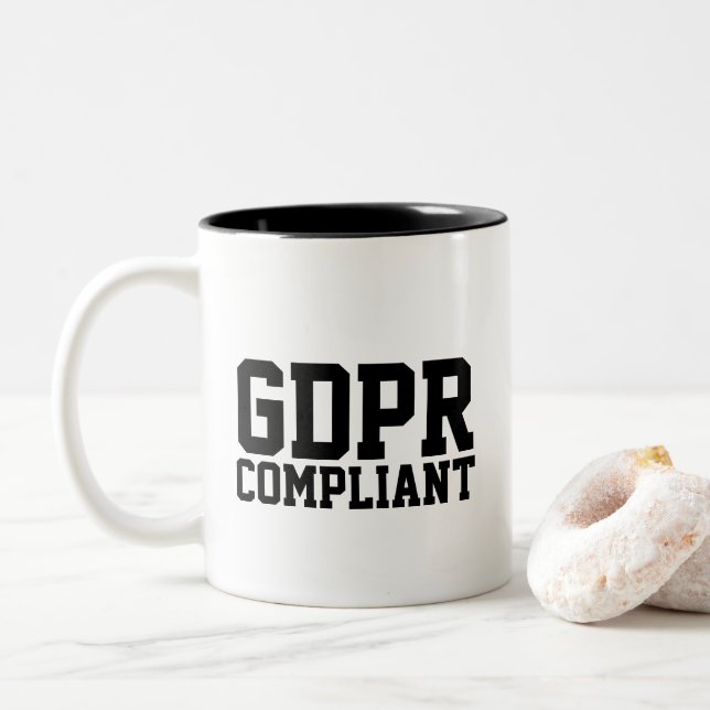 Caneca De Café Em Dois Tons GDPR complacente (Com Donut)