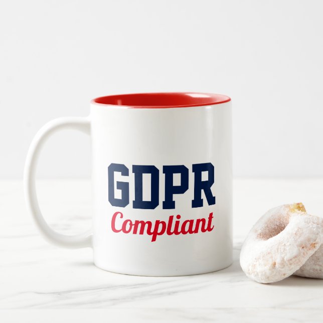 Caneca De Café Em Dois Tons GDPR complacente (Com Donut)