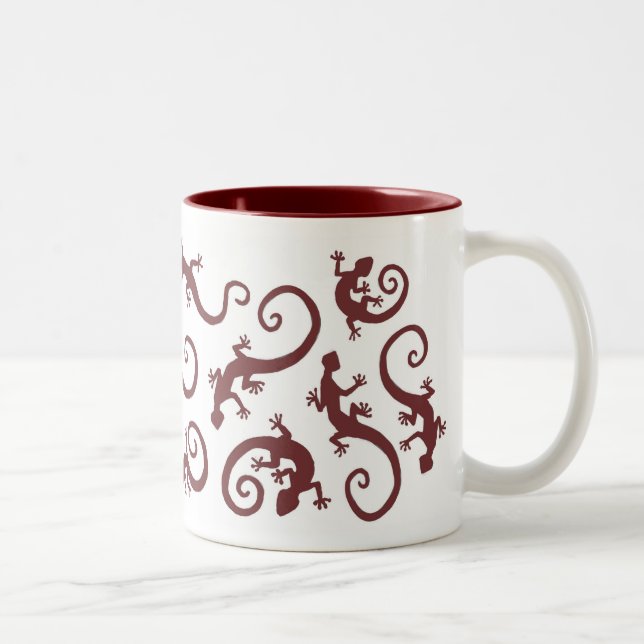 Caneca De Café Em Dois Tons geckos_burgandy_mug (Direita)