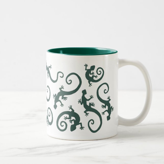 Caneca De Café Em Dois Tons geckos_EMERALD_mug (Direita)