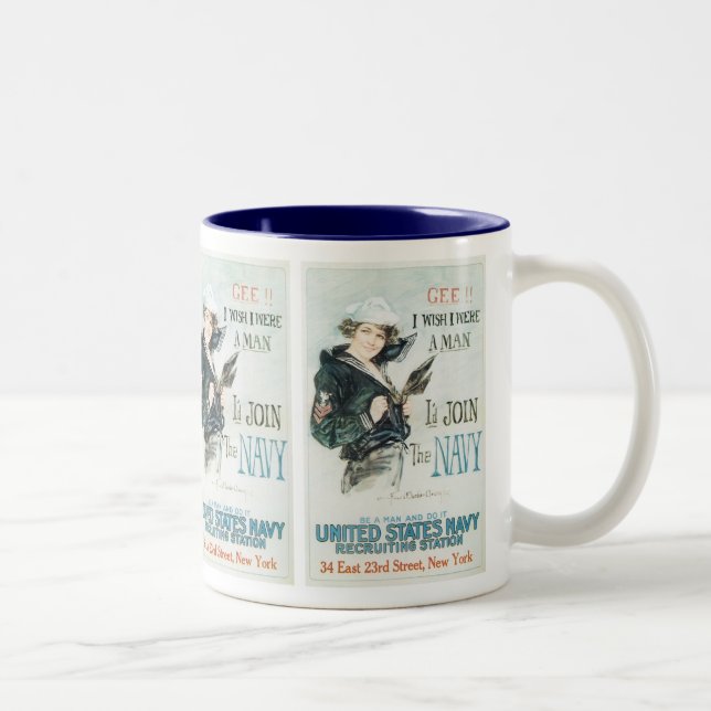Caneca De Café Em Dois Tons Gee!! Eu desejo que eu era um homem (Direita)