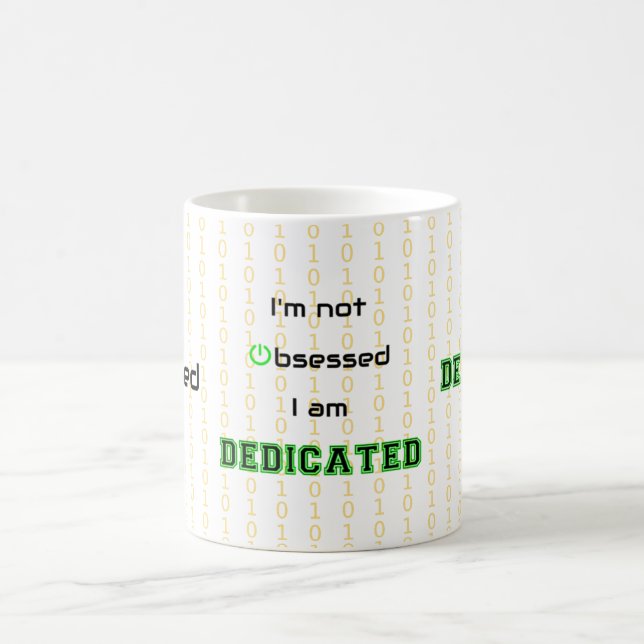 Caneca De Café Em Dois Tons Geek engraçado dedicado não obcecado (Centro)