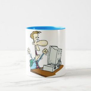 CANECA DE CAFÉ EM DOIS TONS "GEEK ESPECIAL DE COMPUTADOR"