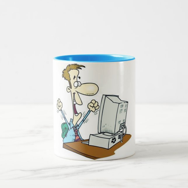 CANECA DE CAFÉ EM DOIS TONS "GEEK ESPECIAL DE COMPUTADOR" (Centro)