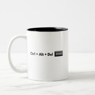 Caneca De Café Em Dois Tons Geeky Control Alt Del Reuniões