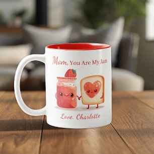 Caneca De Café Em Dois Tons Geléia de Morango Fofa Personalizada Presente do D