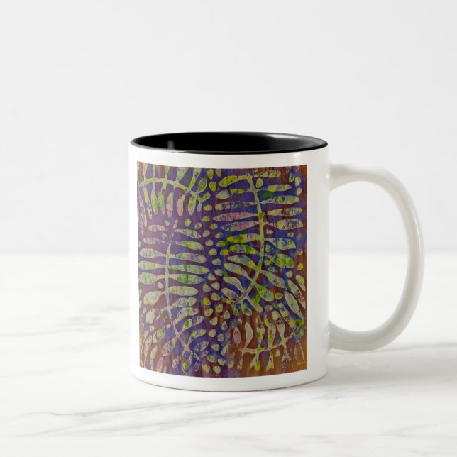 Caneca De Café Em Dois Tons Gelli Impressão Stencil Abstrato Art (Direita)
