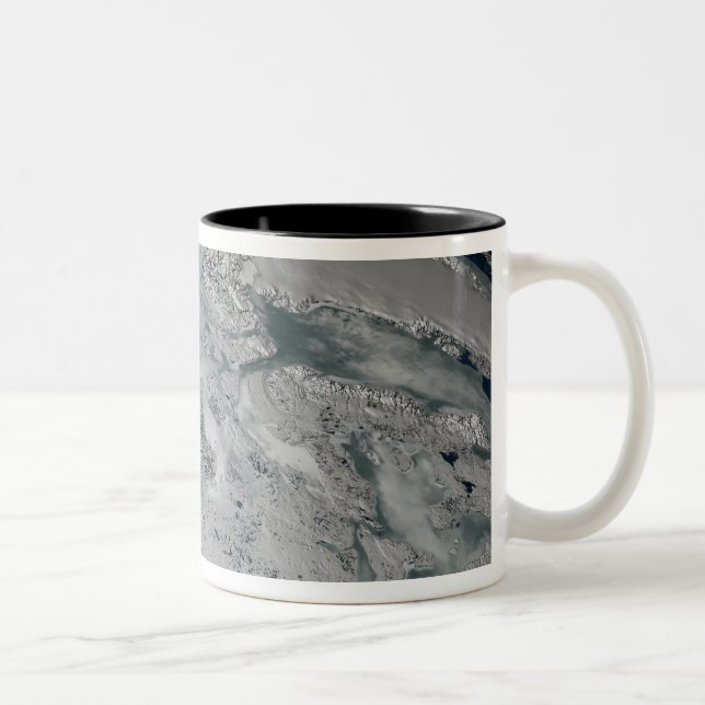 Caneca De Café Em Dois Tons Gelo marítimo acima da América do Norte (Direita)