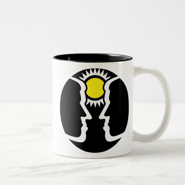 Caneca De Café Em Dois Tons Gemini Gráfico Gêmeos com Sol (Direita)