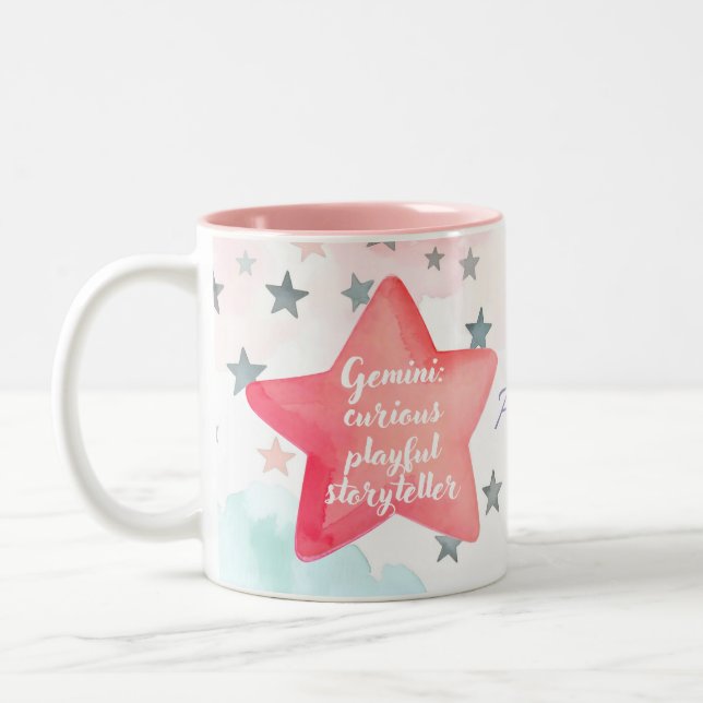 Caneca De Café Em Dois Tons Gemini personalizado bonito - Sinal de moça Zodiac (Esquerda)