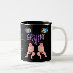 Caneca De Café Em Dois Tons Gemini - Sinal de Nascimento Zodiac Mug