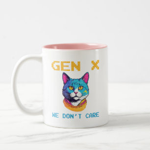 Caneca De Café Em Dois Tons Gen X não nos importamos