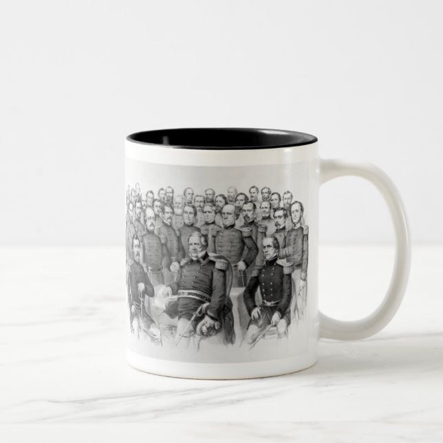 Caneca De Café Em Dois Tons Generais da Guerra Civil da União (Direita)