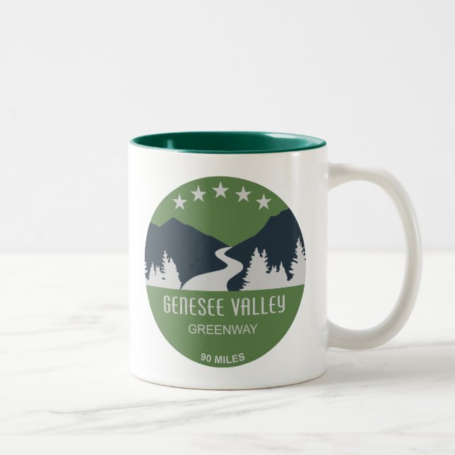 Caneca De Café Em Dois Tons Genesee Valley Greenway Nova York (Direita)