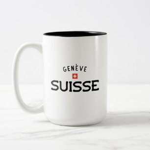 Caneca De Café Em Dois Tons Geneve Suisse em Perigo (Suiça de Genebra)