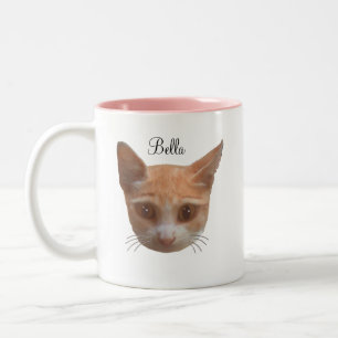 Caneca De Café Em Dois Tons Gengibre bonito de gato