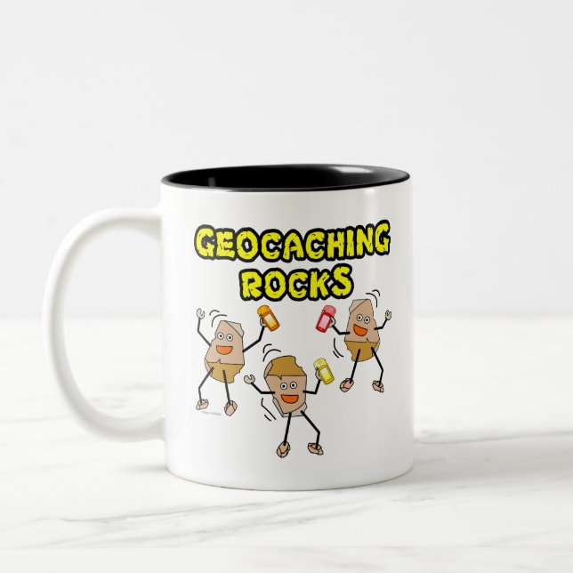 Caneca De Café Em Dois Tons Geocaching Rocks (Esquerda)