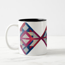 Caneca De Café Em Dois Tons Geometria do Diamante Retroativo - Cor Negrito