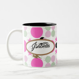 Caneca De Café Em Dois Tons Geometric graphic power girl