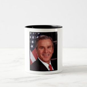 Caneca De Café Em Dois Tons George Bush 43º Presidente americano Foto