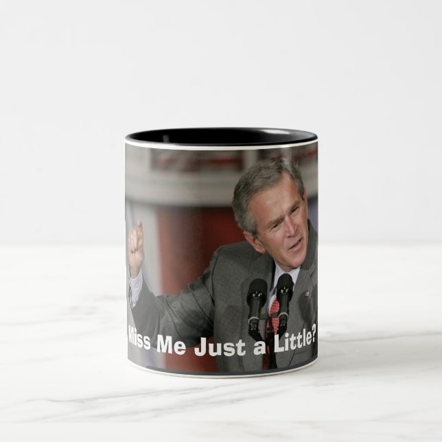 Caneca De Café Em Dois Tons George Bush/Sentiu Um Pouco De Mim? (Centro)