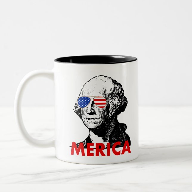 Caneca De Café Em Dois Tons george washington eua (Esquerda)