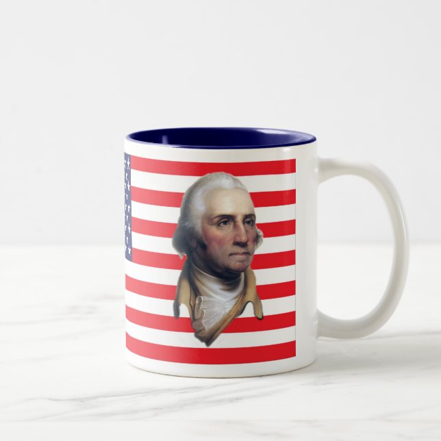 Caneca De Café Em Dois Tons George Washington US Flag Mugs (Direita)