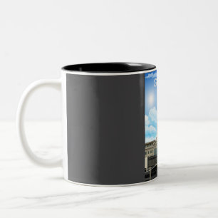 Caneca De Café Em Dois Tons Georgia Estados Unidos Vinatge Mínimo Viagem