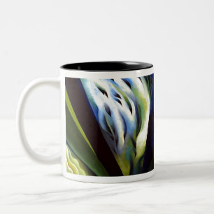 Caneca De Café Em Dois Tons Georgia O Keeffe Música Azul e Verde