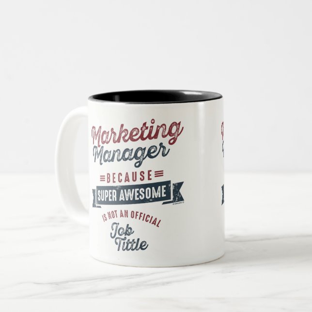 Caneca De Café Em Dois Tons Gerenciador de marketing (Frente Esquerda)