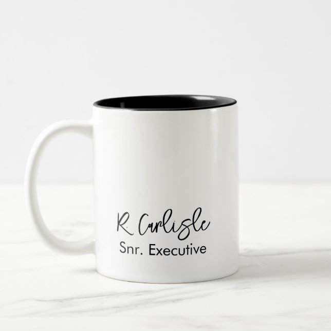 Caneca De Café Em Dois Tons Gerenciar Script de Funcionários Executivos Modern (Esquerda)