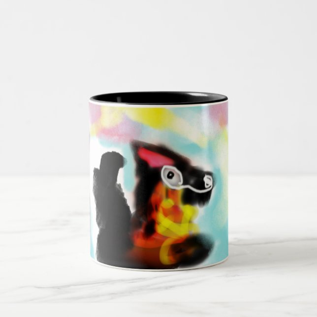 Caneca De Café Em Dois Tons German Shepherd  colorful (Centro)