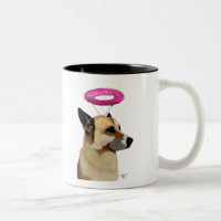 German shepherd com Halo Rosa